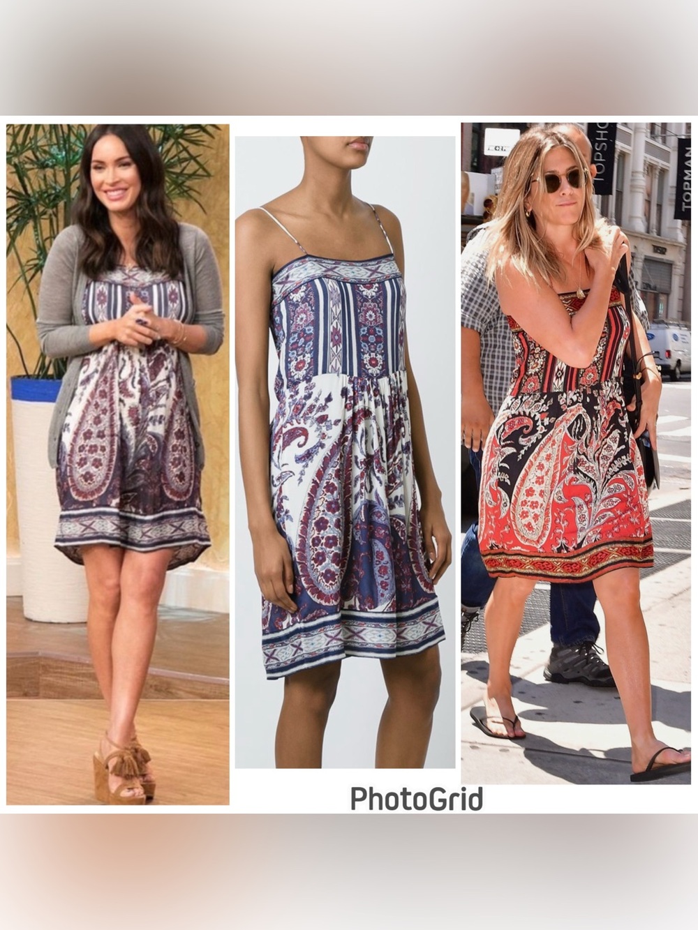 ISABEL MARANT ETOILE Paisley Trani Dress Spaghetti Straps Midnight Blue
